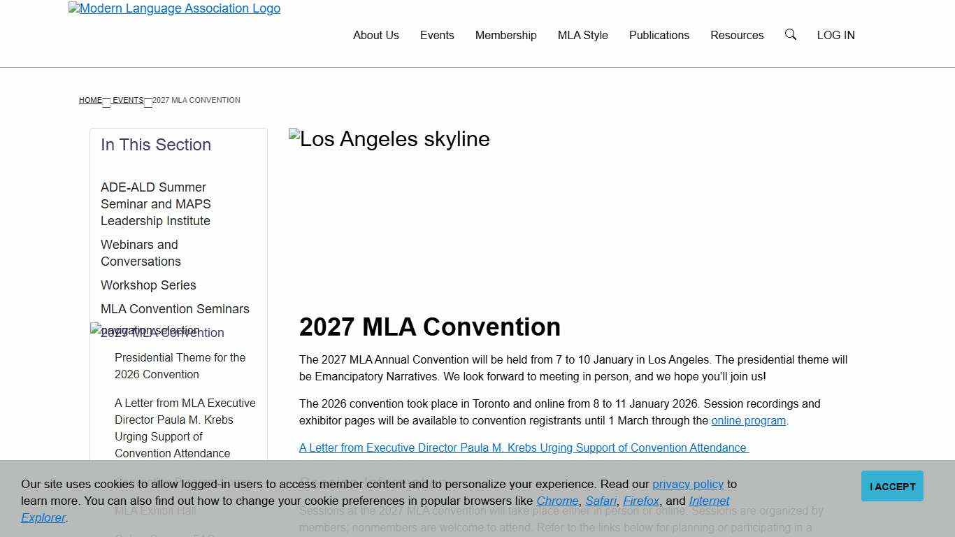 2027 MLA Convention Modern Language Association